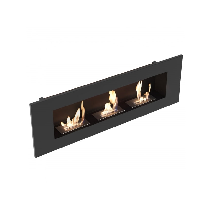 Kratki - Sisäänrakennettu BIO takka 40x120 cm 3x1,1kW musta