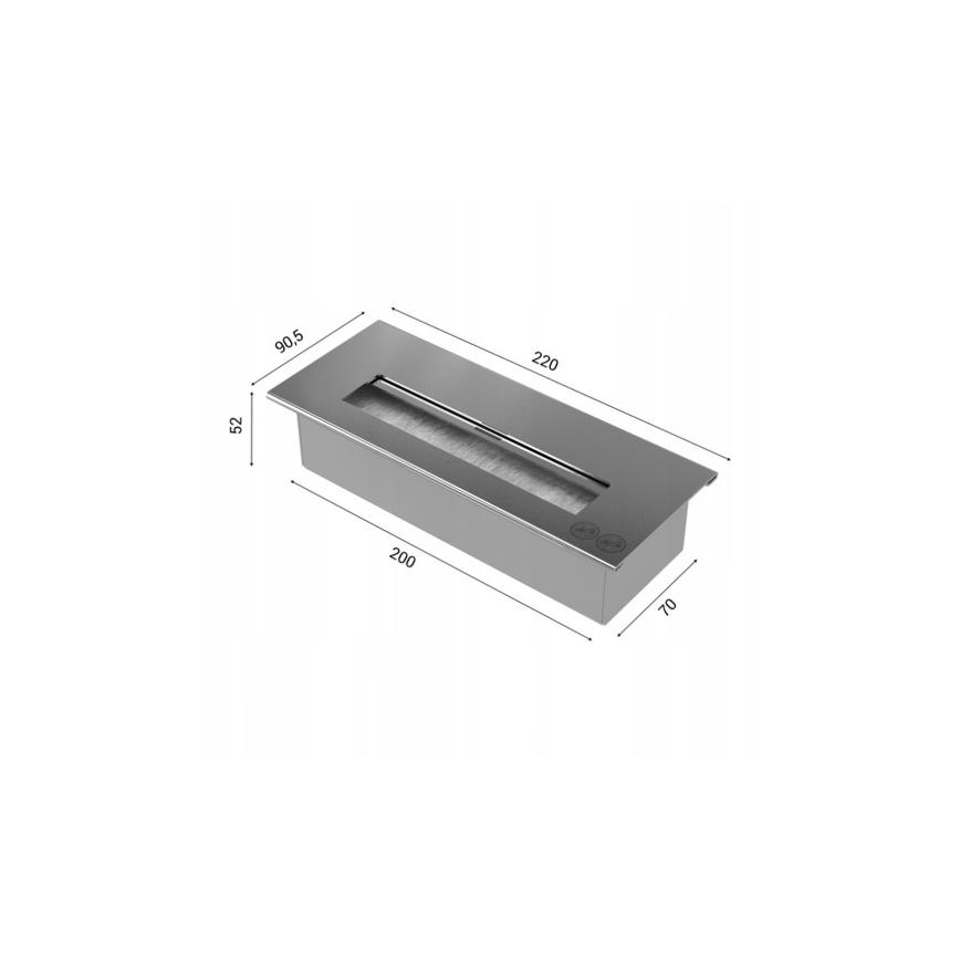 Kratki - Sisäänrakennettu BIO takka 40x120 cm 3x1,1kW musta