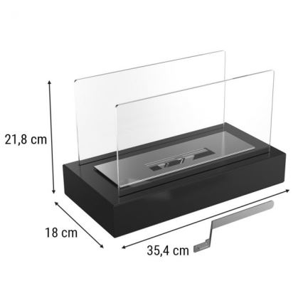 Kratki - BIO takka 21,8x35,4 cm 1kW musta