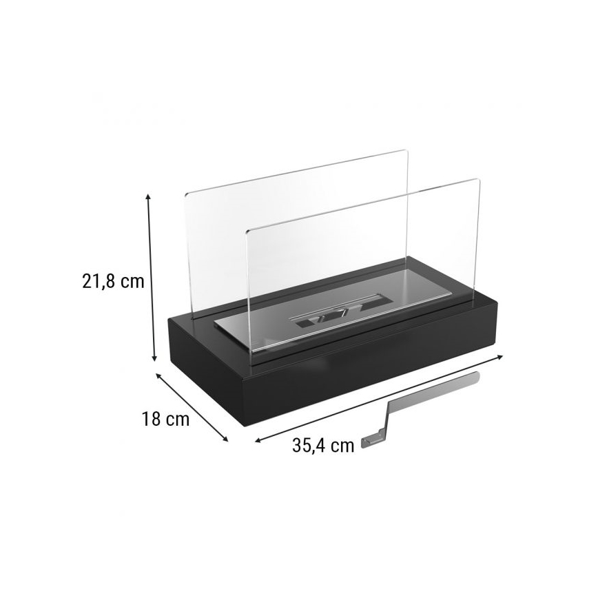 Kratki - BIO takka 21,8x35,4 cm 1kW musta