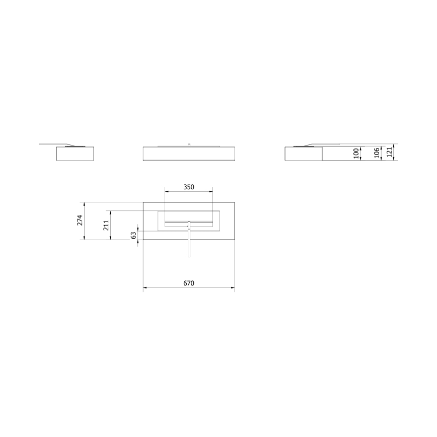 Kratki - BIO takka 10x67 cm 3kW musta