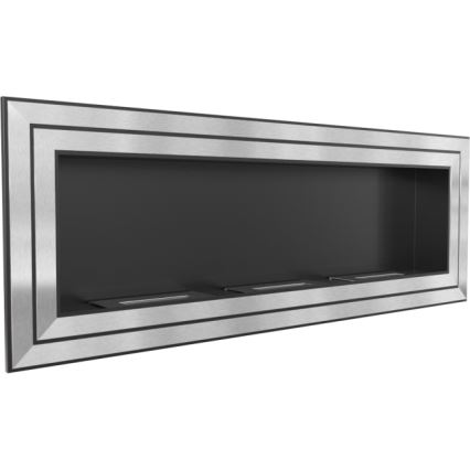 Kratki - Sisäänrakennettu BIO takka 65x180 cm 3x2,5kW kiiltävä kromi