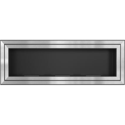 Kratki - Sisäänrakennettu BIO takka 65x180 cm 3x2,5kW kiiltävä kromi