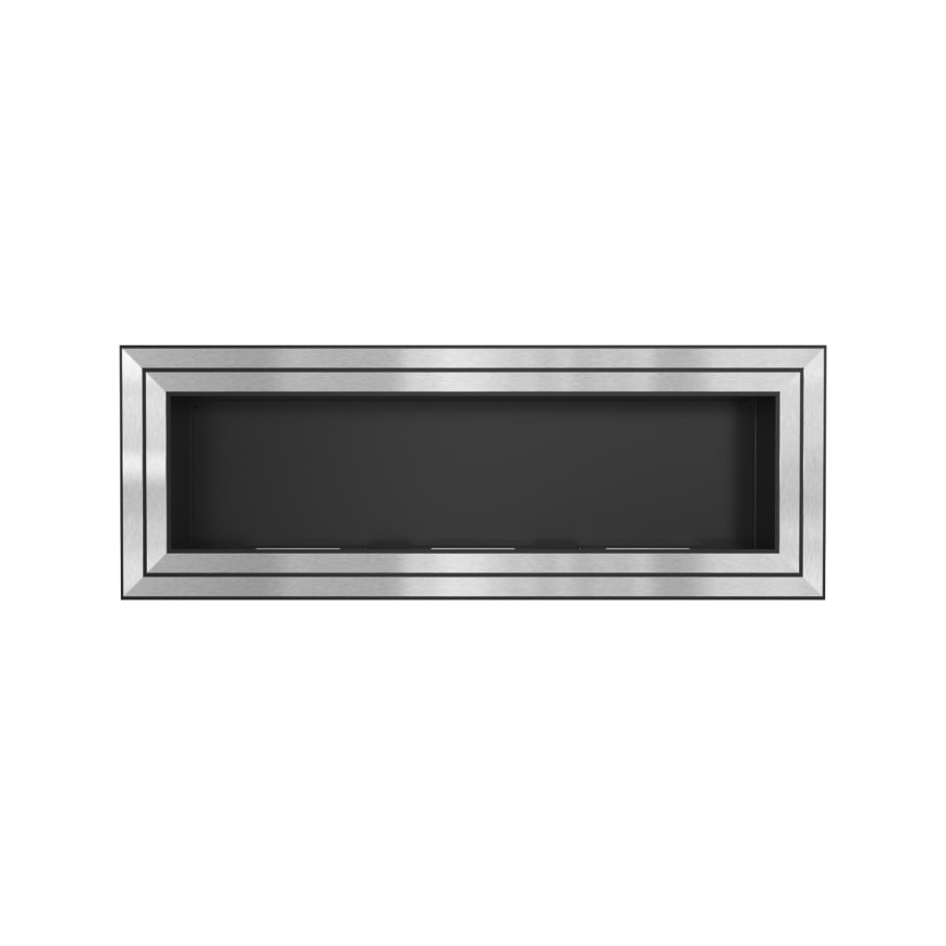 Kratki - Sisäänrakennettu BIO takka 65x180 cm 3x2,5kW kiiltävä kromi