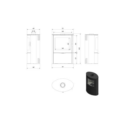 Kratki - Terästakka 10kW 150mm