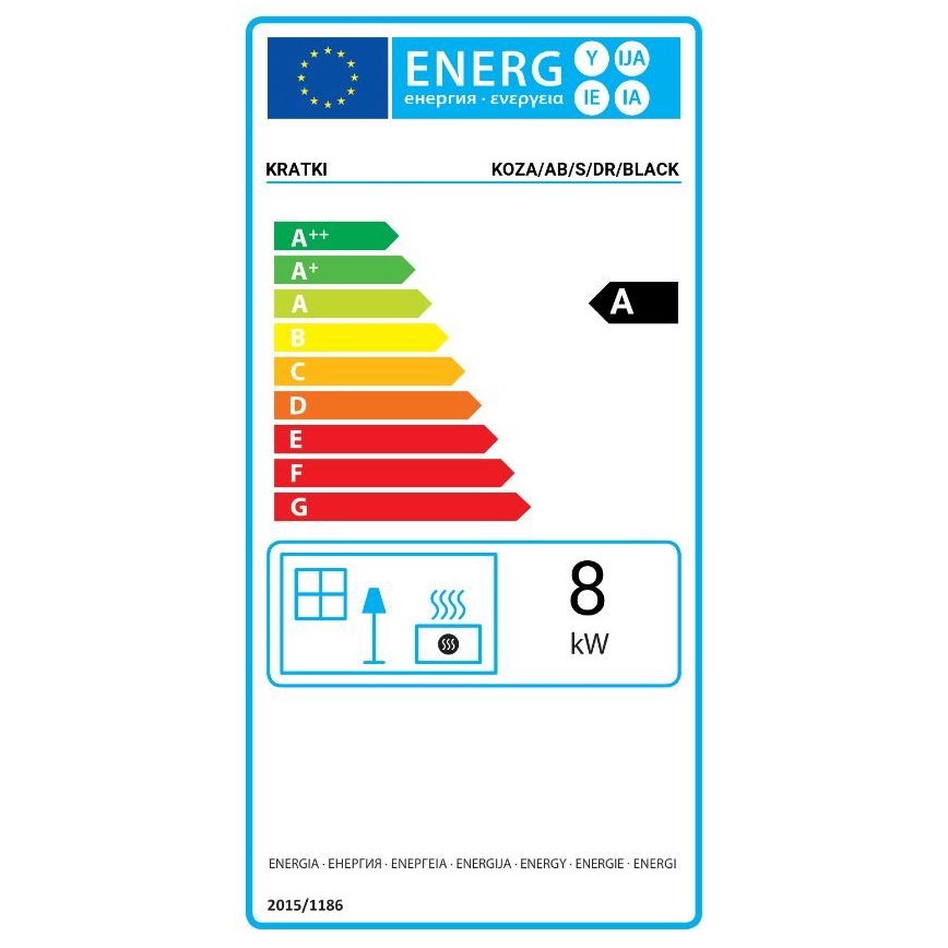 Kratki - Teräksinen takkauuni 8 kW 150 mm
