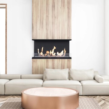 Kratki - Sisäänrakennettu BIO takka 50x100 cm 7kW musta