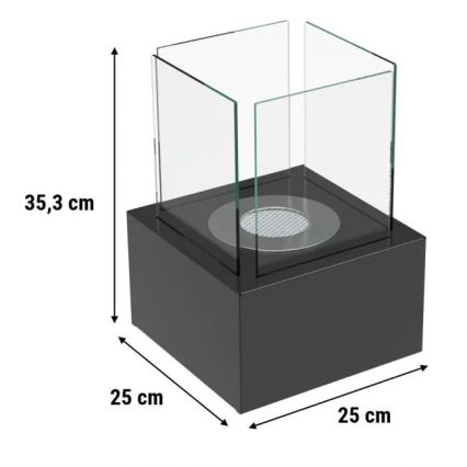Kratki - BIO takka 35,3x25 cm 1kW musta