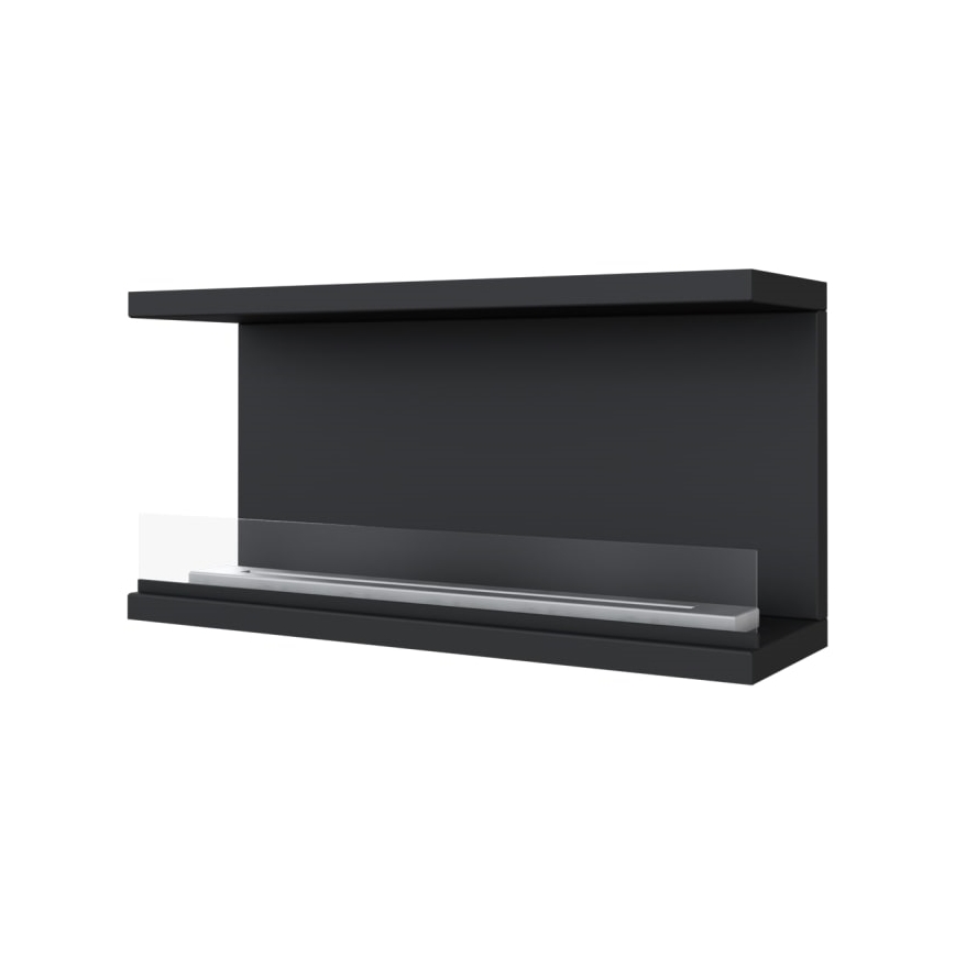 Kratki - Sisäänrakennettu BIO takka 50x100 cm 7kW musta