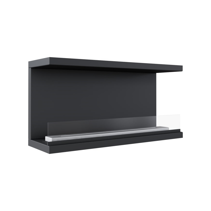 Kratki - Sisäänrakennettu BIO takka 50x100 cm 7kW musta