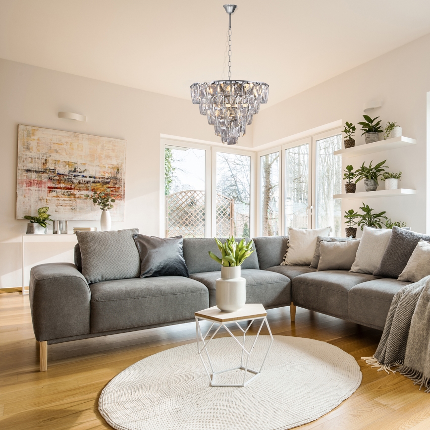 Kristalli-ketjukattokruunu CHELSEA 6xE14/40W/230V