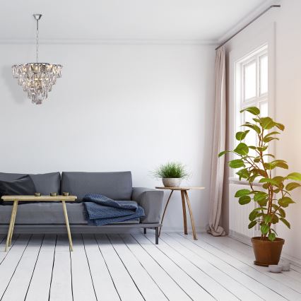 Kristalli-ketjukattokruunu CHELSEA 6xE14/40W/230V