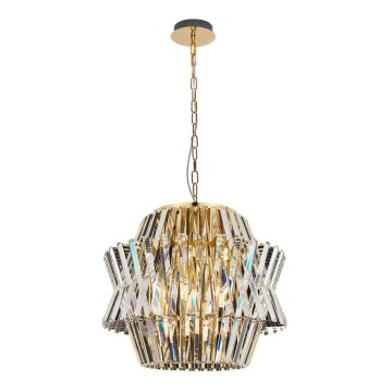 Kristalli-ketjukattokruunu CROWN 12xE14/40W/230V kulta