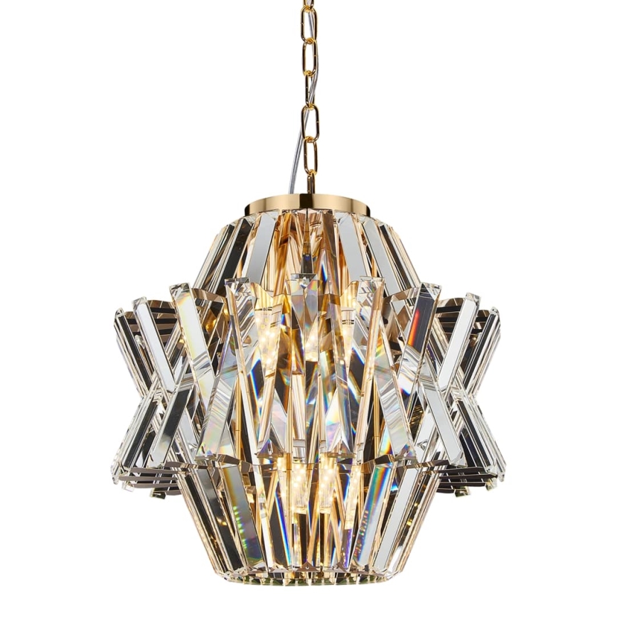 Kristalli-ketjukattokruunu CROWN 4xE14/40W/230V kulta
