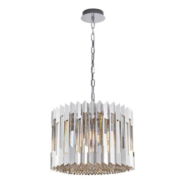 Kristalli-ketjukattokruunu RITZ 7xE14/40W/230V kiiltävä kromi