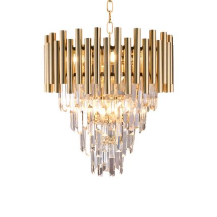 Kristallikattokruunu ketjussa MADISON 9xE14/40W/230V kulta