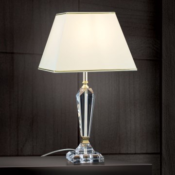 Kristallipöytävalaisin VERONIQUE 1xE27/60W/230V kerma/kulta