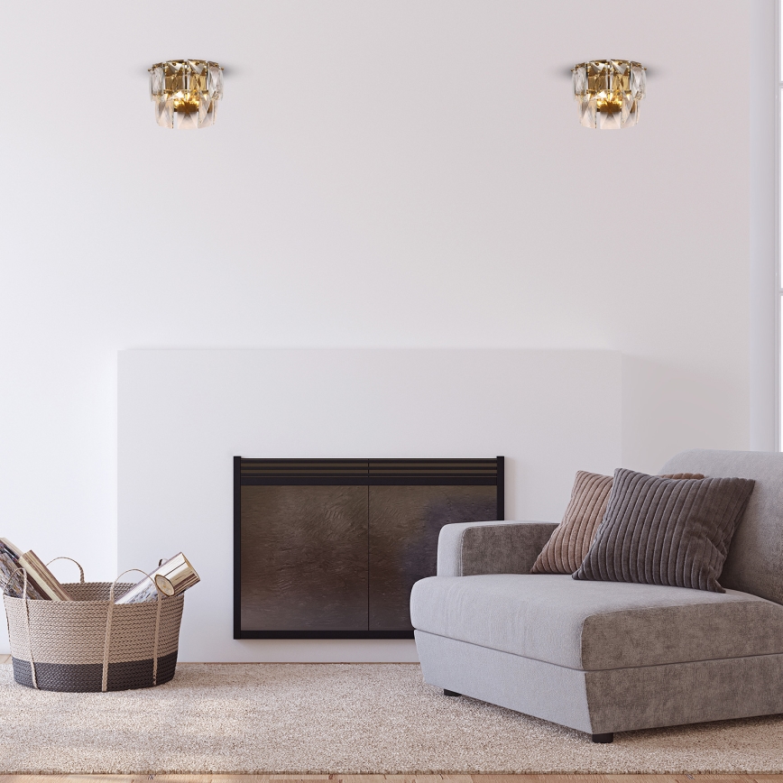 Kristalliseinävalo CHELSEA 2xE14/40W/230V kulta