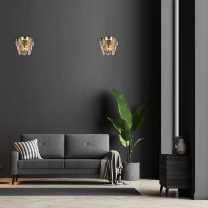 Kristalliseinävalo GRACE 2xE14/40W/230V kulta