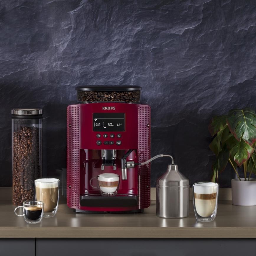 Krups - Automaattinen kahvinkeitin maitosäiliöllä ESSENTIAL 1450W/230V punainen