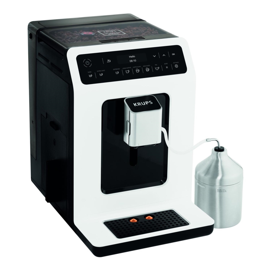 Krups - Automaattinen kahvinkeitin maitosäiliöllä EVIDENCE 1450W/230V valkoinen