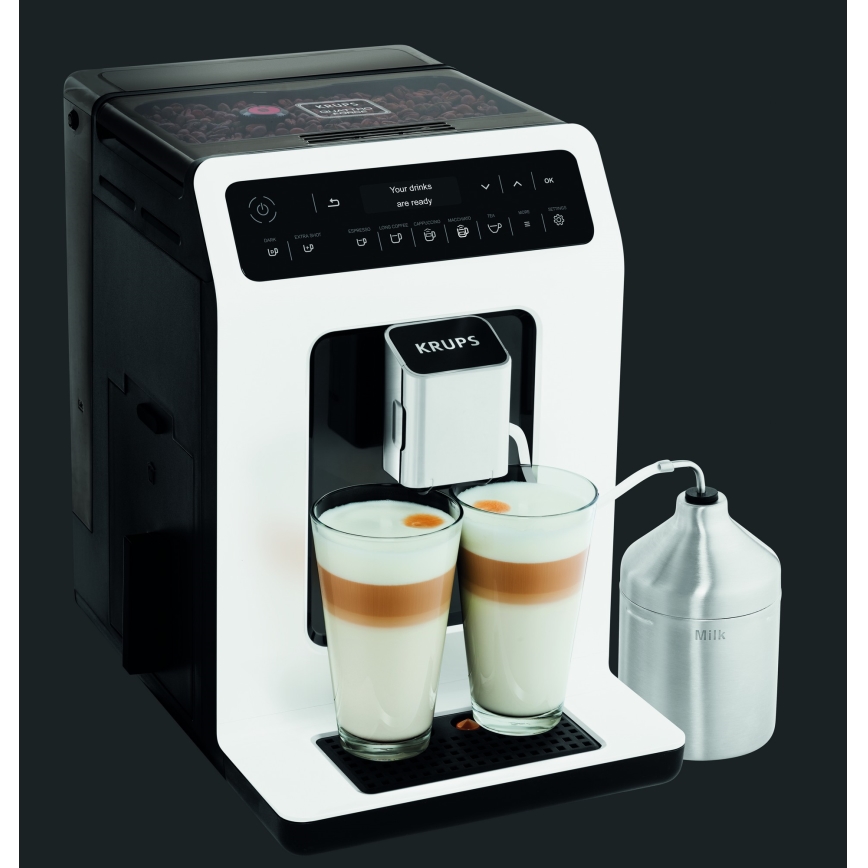 Krups - Automaattinen kahvinkeitin maitosäiliöllä EVIDENCE 1450W/230V valkoinen