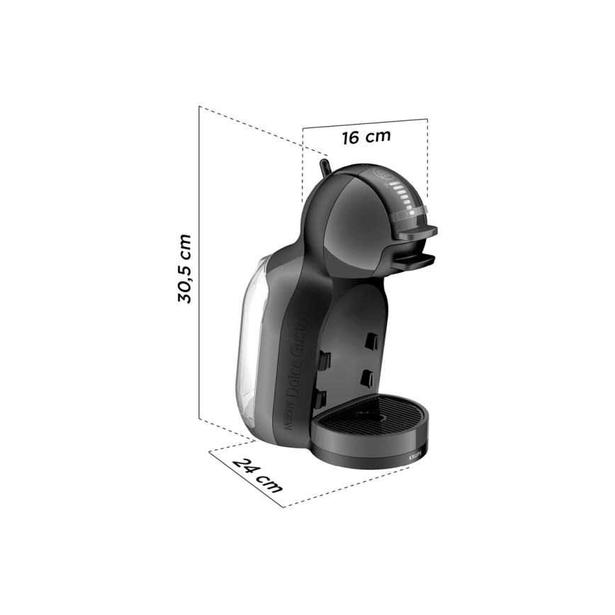 Krups - Kapseli kahvinkeitin NESCAFÉ DOLCE GUSTO MINI ME 1500W antrasiitti