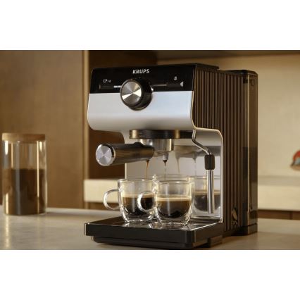 Krups - Lever kahvinkeitin kahdelle kupille AUTHENTIC 1450W/230V harmaa