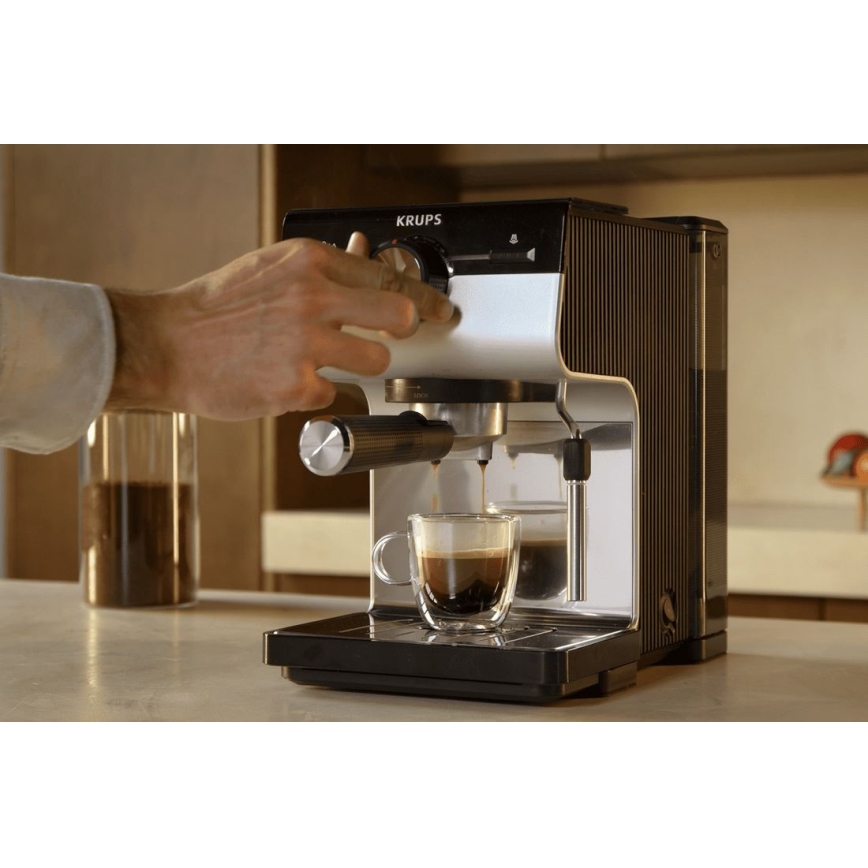 Krups - Lever kahvinkeitin kahdelle kupille AUTHENTIC 1450W/230V harmaa