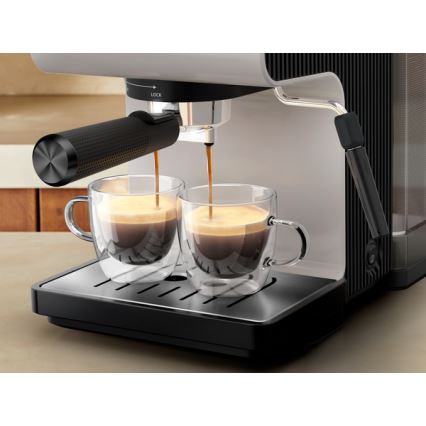 Krups - Lever kahvinkeitin kahdelle kupille AUTHENTIC 1450W/230V harmaa