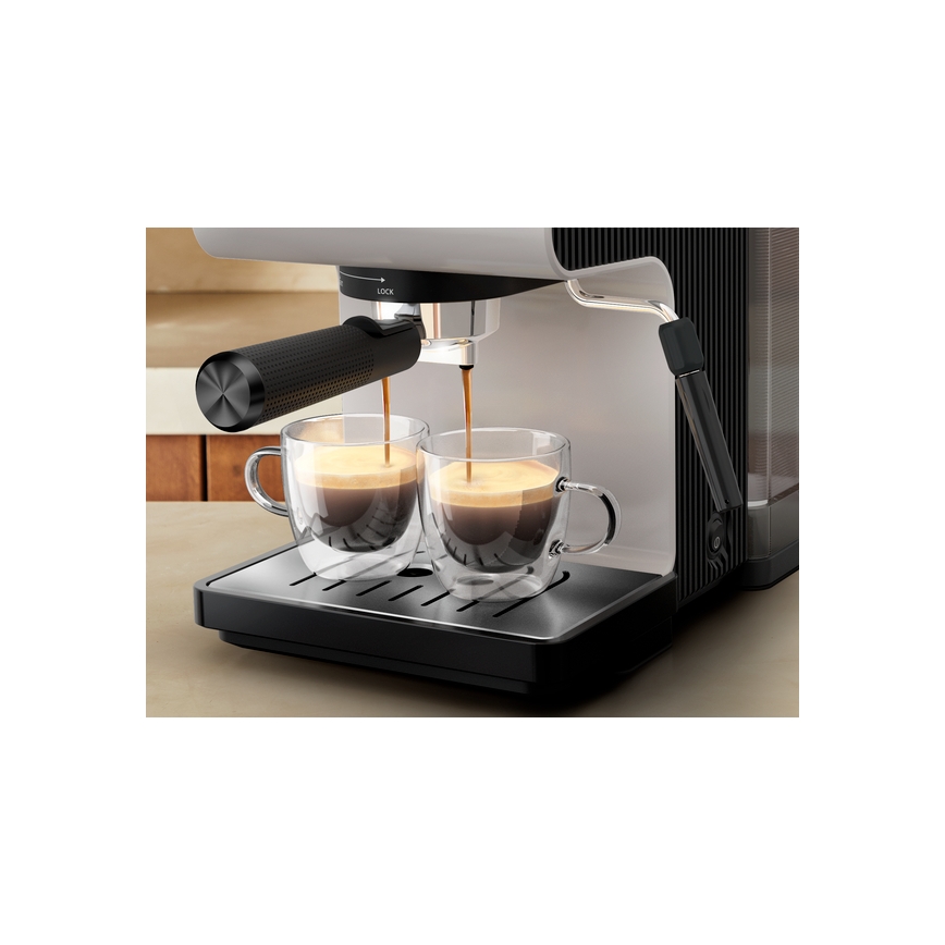 Krups - Lever kahvinkeitin kahdelle kupille AUTHENTIC 1450W/230V harmaa