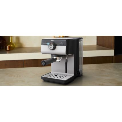 Krups - Lever kahvinkeitin kahdelle kupille AUTHENTIC 1450W/230V harmaa