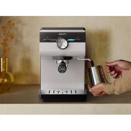 Krups - Lever kahvinkeitin kahdelle kupille AUTHENTIC 1450W/230V harmaa