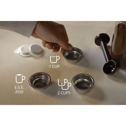 Krups - Lever kahvinkeitin kahdelle kupille AUTHENTIC 1450W/230V harmaa