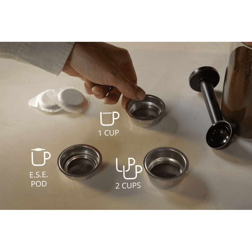 Krups - Lever kahvinkeitin kahdelle kupille AUTHENTIC 1450W/230V harmaa