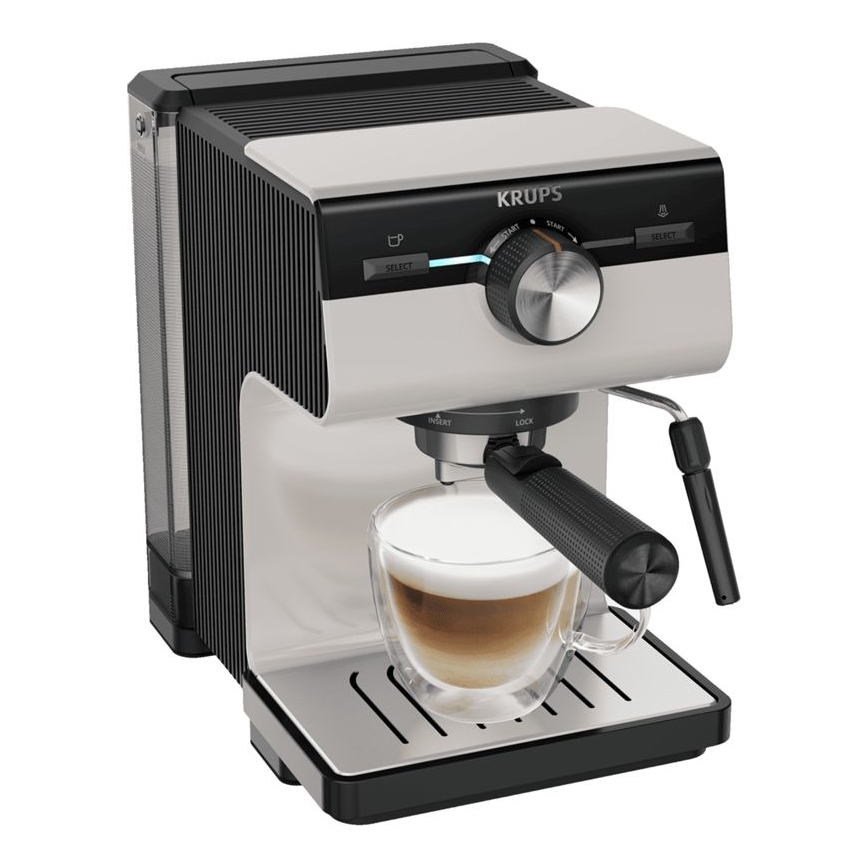 Krups - Lever kahvinkeitin kahdelle kupille AUTHENTIC 1450W/230V harmaa