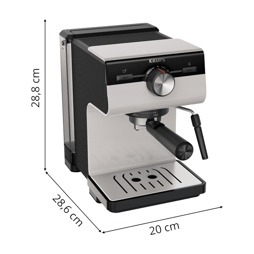 Krups - Lever kahvinkeitin kahdelle kupille AUTHENTIC 1450W/230V harmaa