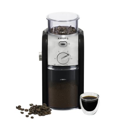Krups - Sähköinen kahvipapumylly 110W/230V ruostumaton/musta