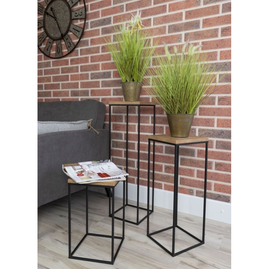 Kukkajalusta BASICLOFT 80x24 musta/ruskea