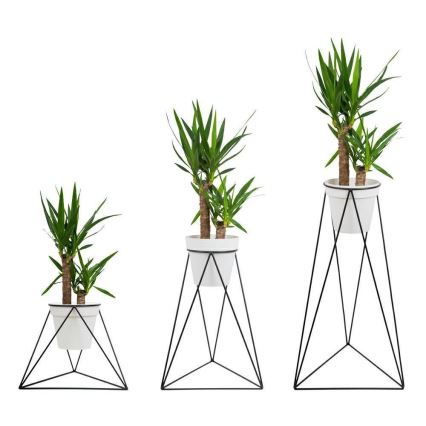 Kukkaruukkuteline TRIANGLE 90x50 cm musta