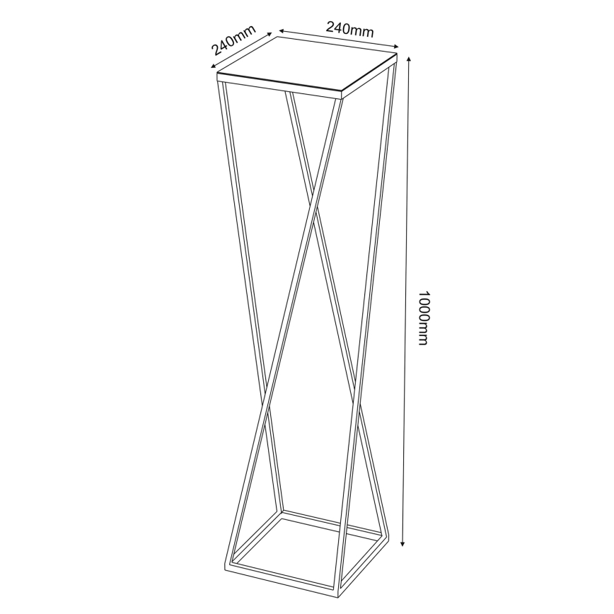 Kukkasteline 100x24 cm musta
