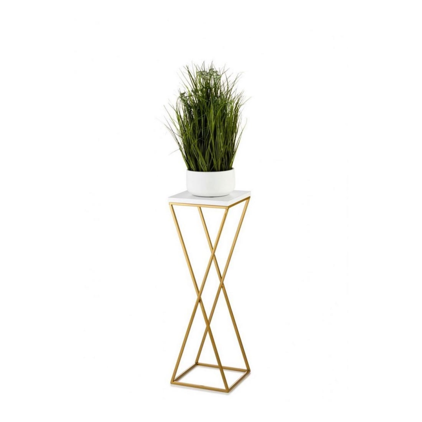 Kukkasteline LOFT 70x24 cm kulta/valkoinen