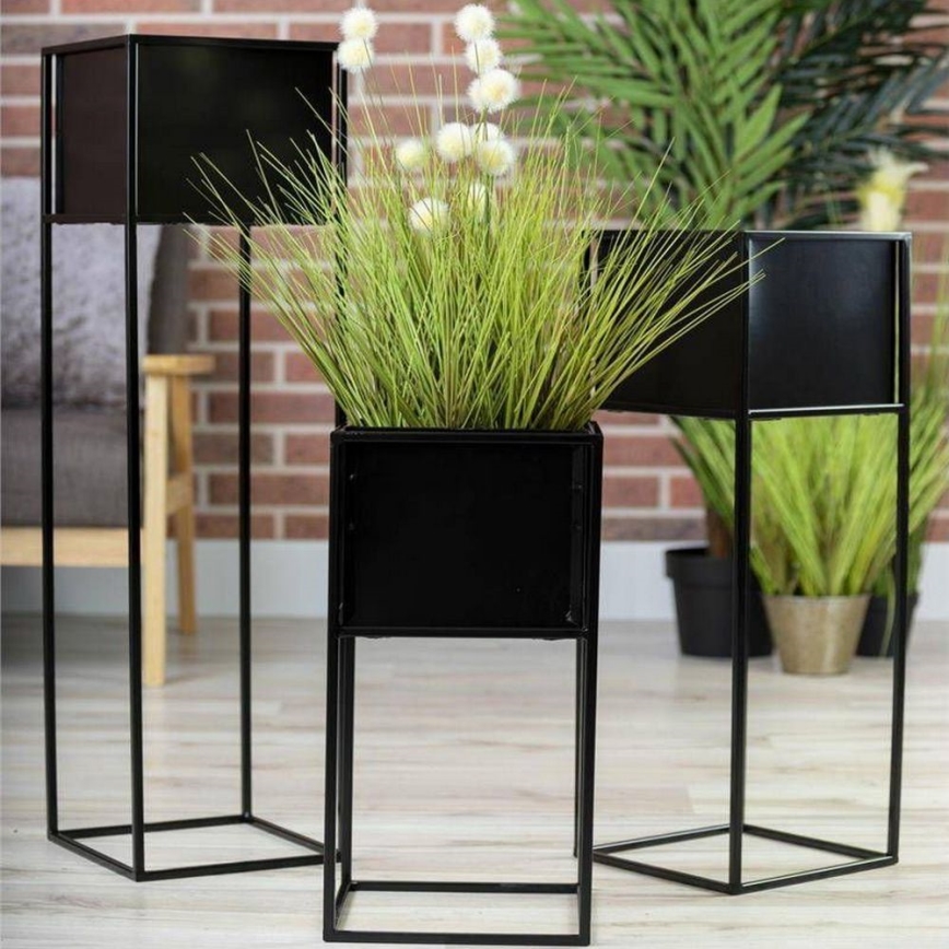 Kukkateline 70x24 cm musta