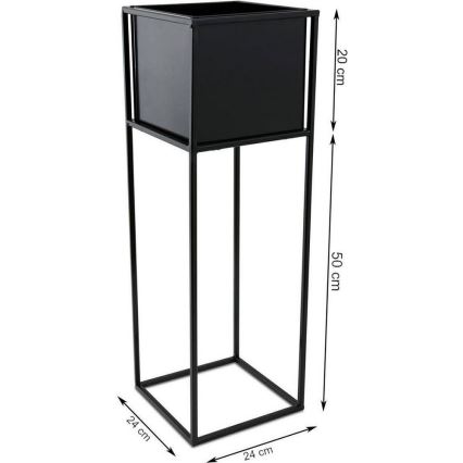 Kukkateline 70x24 cm musta