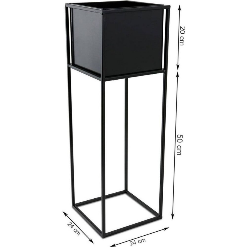 Kukkateline 70x24 cm musta