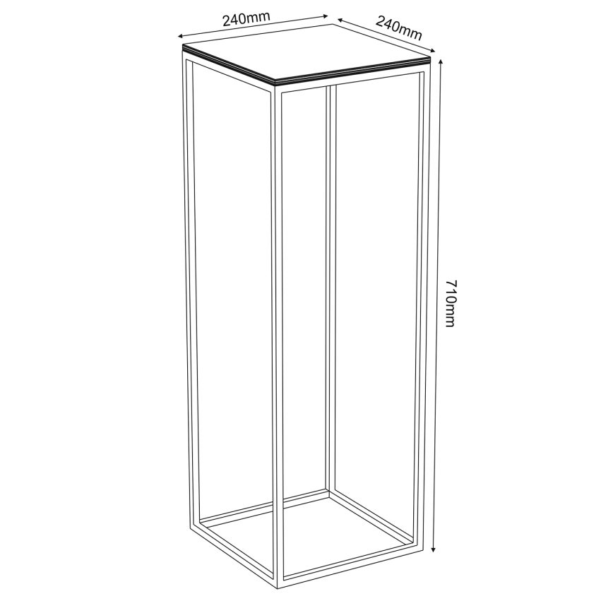 Kukkateline 70x24 cm musta