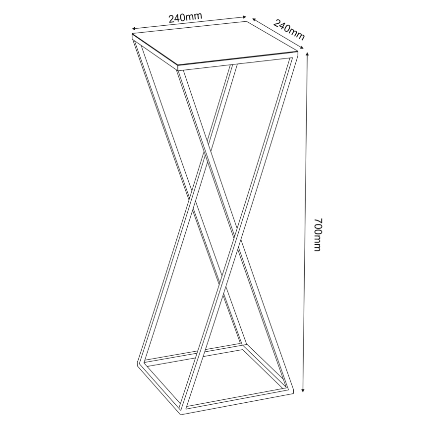 Kukkateline 70x24 cm musta