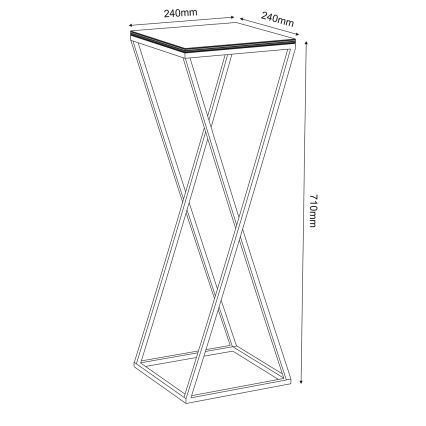 Kukkateline 70x24 cm musta