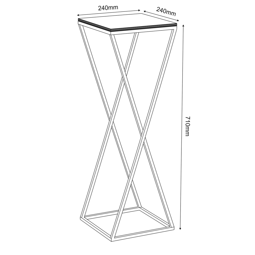 Kukkateline 70x24 cm musta