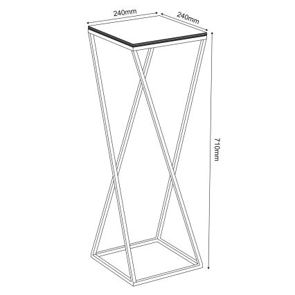 Kukkateline 70x24 cm valkoinen